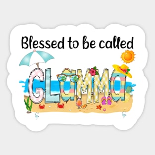 Blessed To Be Called Glamma Summer Beach Happy Mother's Sticker